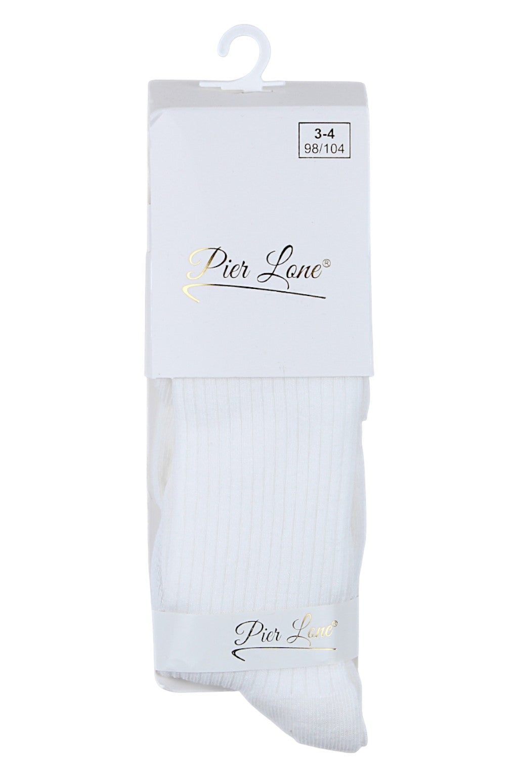 Pier Lone 1011-81025 Cremefarbene gerippte Baumwollstrumpfhose