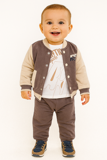 3-teiliger Trainingsanzug für Jungen, braun, Arif Baby 1021-16725