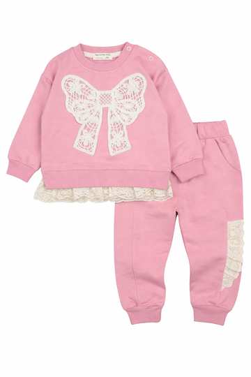 Dres kokarda dziewczęce pudrowy róż Murat Baby 10333-26326