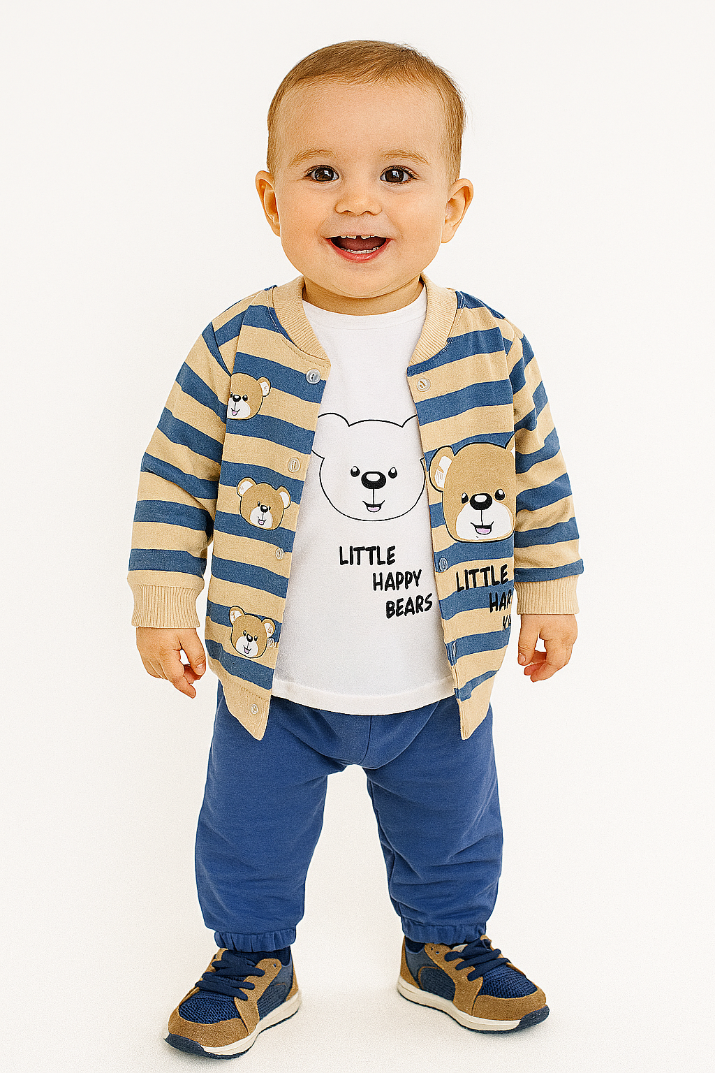 Blauer Teddybär-Trainingsanzug für Jungen Baby Hey 106-16725-35