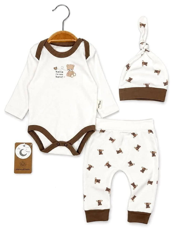 Komplet hello 3 części Unisex krem Murat Baby 10739-31726-28