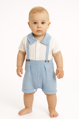 Jungen Musselin Strampler blau Ersin Baby 1104-5625-35