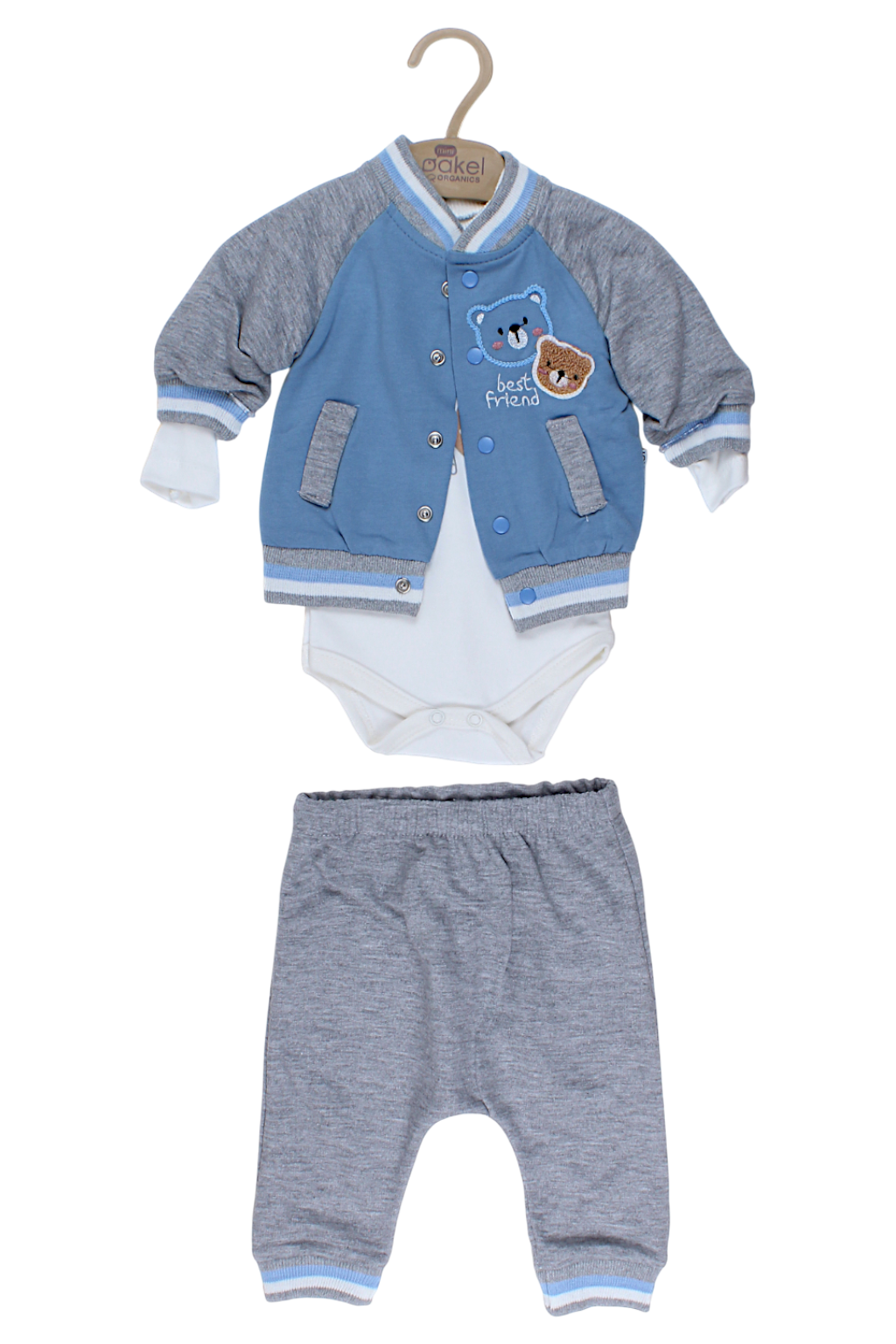 Jungen-Bodyset mit blauem Teddybärmuster, Pakel 1344-27825-35