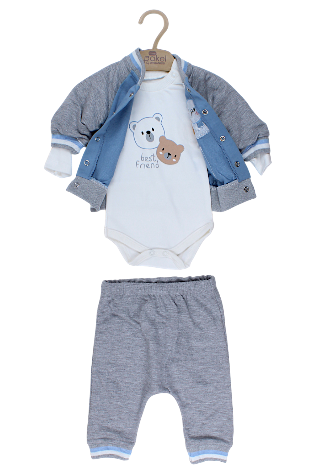 Jungen-Bodyset mit blauem Teddybärmuster, Pakel 1344-27825-35