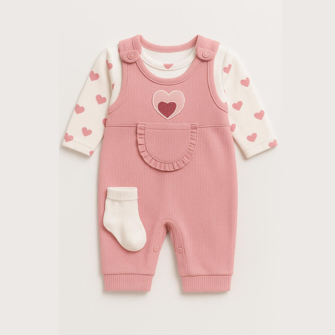 Set aus Body, Shorts und Socken für Mädchen, rosa, Nafitto 1459-16525-40