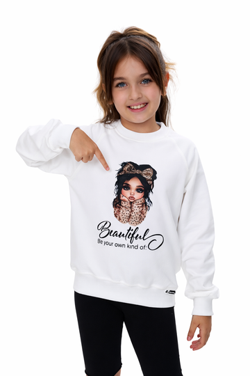 Bluza dziewczęca kremowa z cyrkoniami La Loca 1610-30126-28