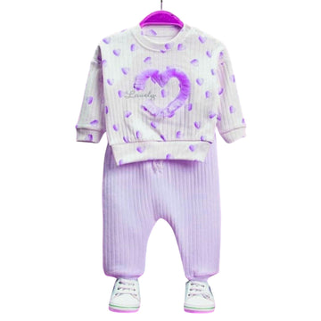 Herz-Set für Mädchen, lila, Anilco Baby 1717-27225-20