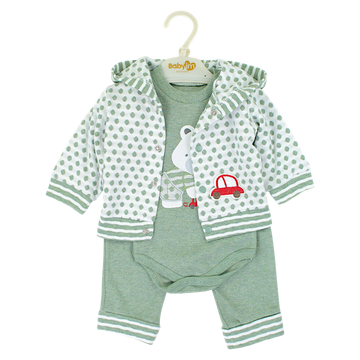 Grünes Teddybär-Body-Set für Jungen Babyim 1733-27225-48