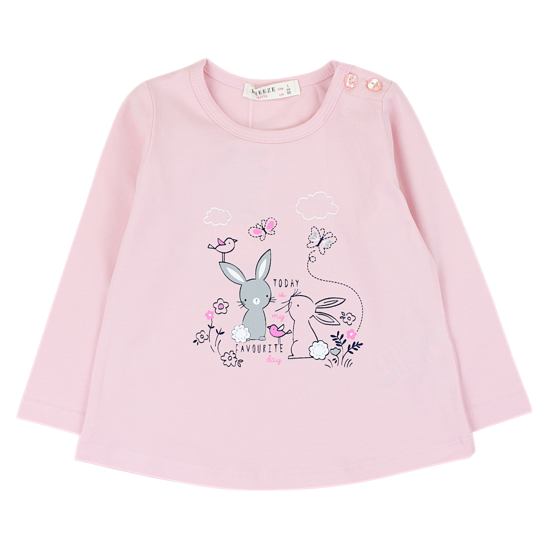 Bunny Shorts Set für Mädchen, rosa, Breeze 19613-5325-40