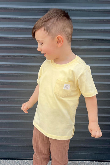 Koszulka kieszonka chłopięca żółty Breeze 19783-1426-50