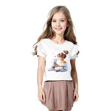 Mädchenbluse mit Rüschen, creme, Gremtex 2026-11-7325-28