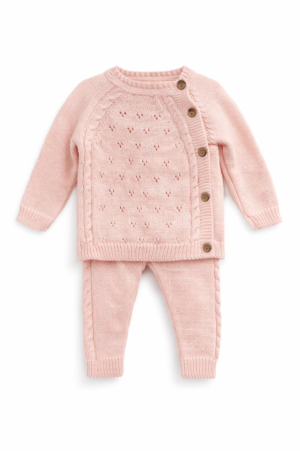 Komplet sweterkowy dziewczęcy różowy Becol 1613-30126-40