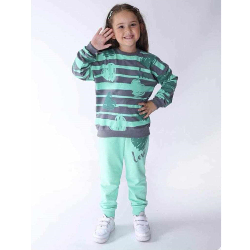 2-teiliger Trainingsanzug für Mädchen grün Stella Kids 913-22125-48
