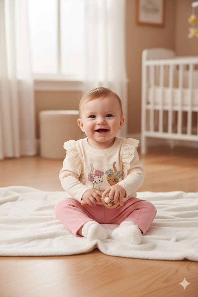 Komplet dziewczęcy pudrowy róż Babyhi 759-30126