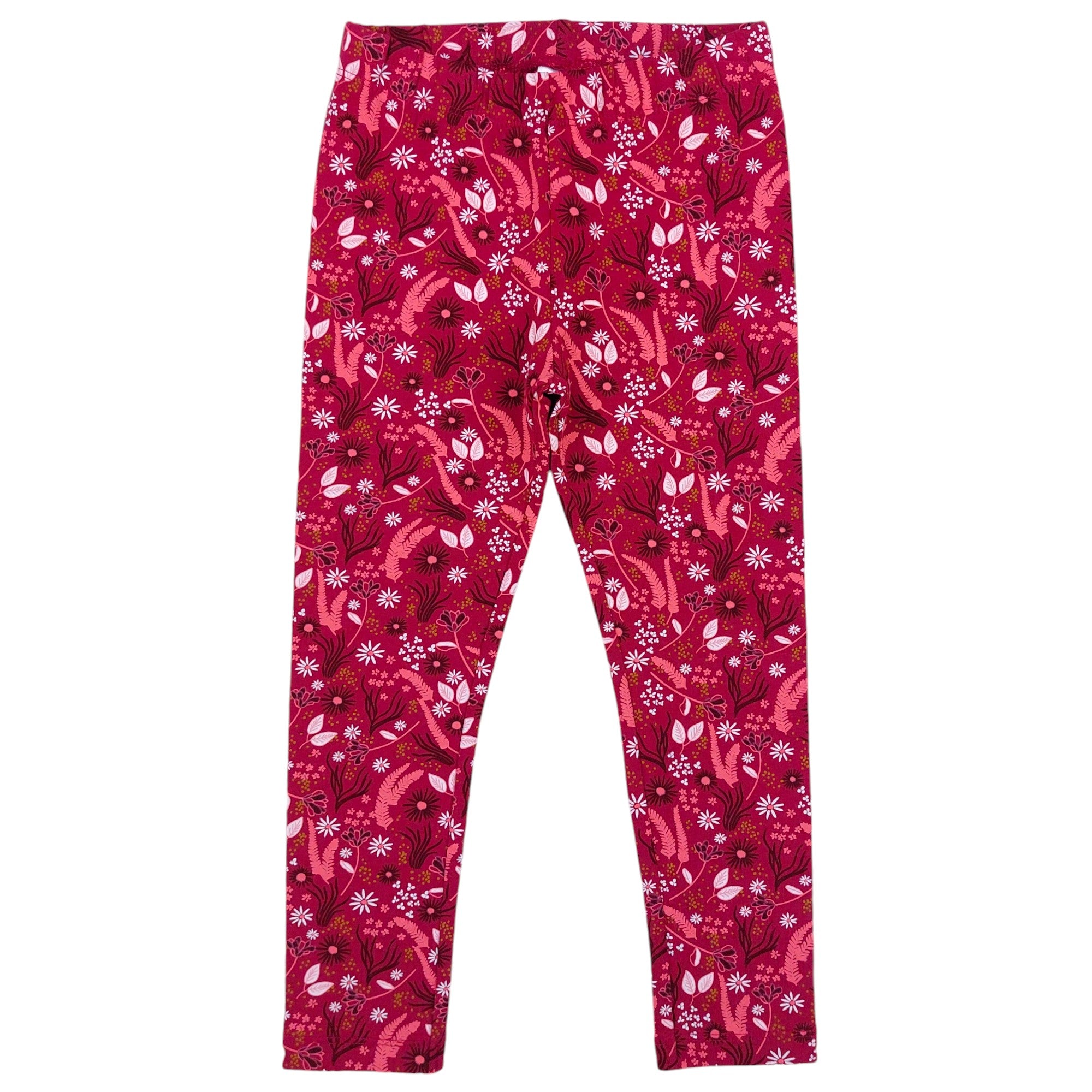 Mädchen Leggings mit Blumenmuster, Pflaume, KID 15596-10924 GKMOD