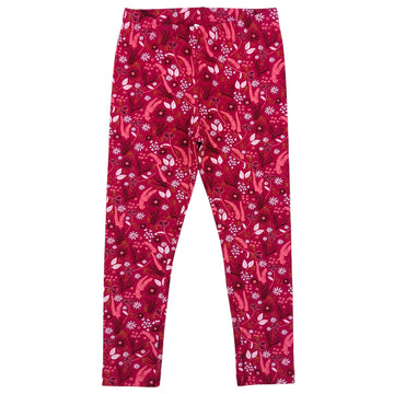 Mädchen Leggings mit Blumenmuster, Pflaume, KID 15596-10924 GKMOD