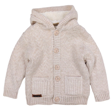Beiger Lammfellpullover mit Kapuze für Jungen Oscar Star 8692458-13924