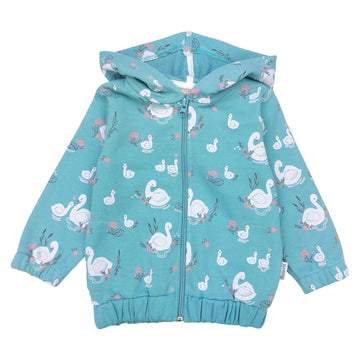 Mädchen Gänse Hoodie, Seeblau, Mini Word 16814-30924