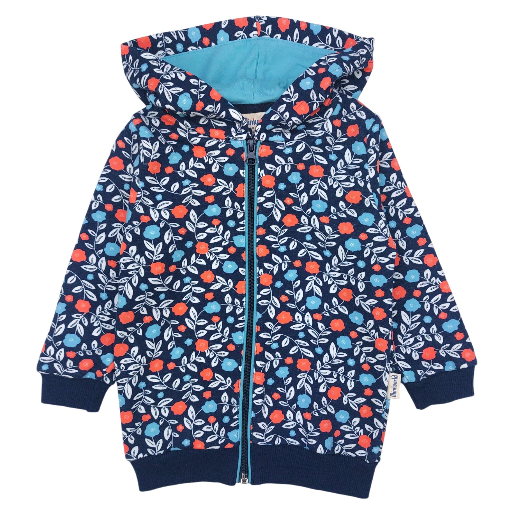 Mädchen-Wiesen-Hoodie marineblau Mini Word 171732-30924