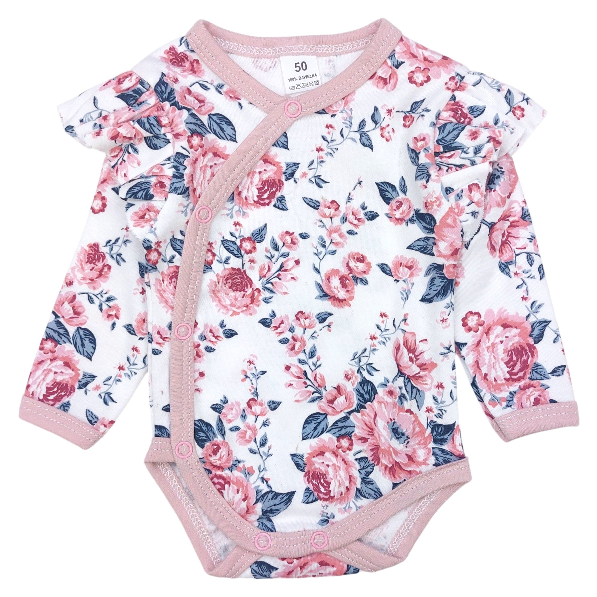 Babybody mit Rosen für Mädchen, weiß Guliwerkids 101-71024