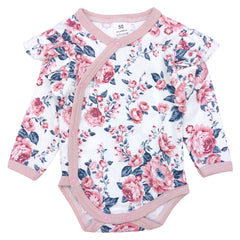 Babybody mit Rosen für Mädchen, weiß Guliwerkids 101-71024