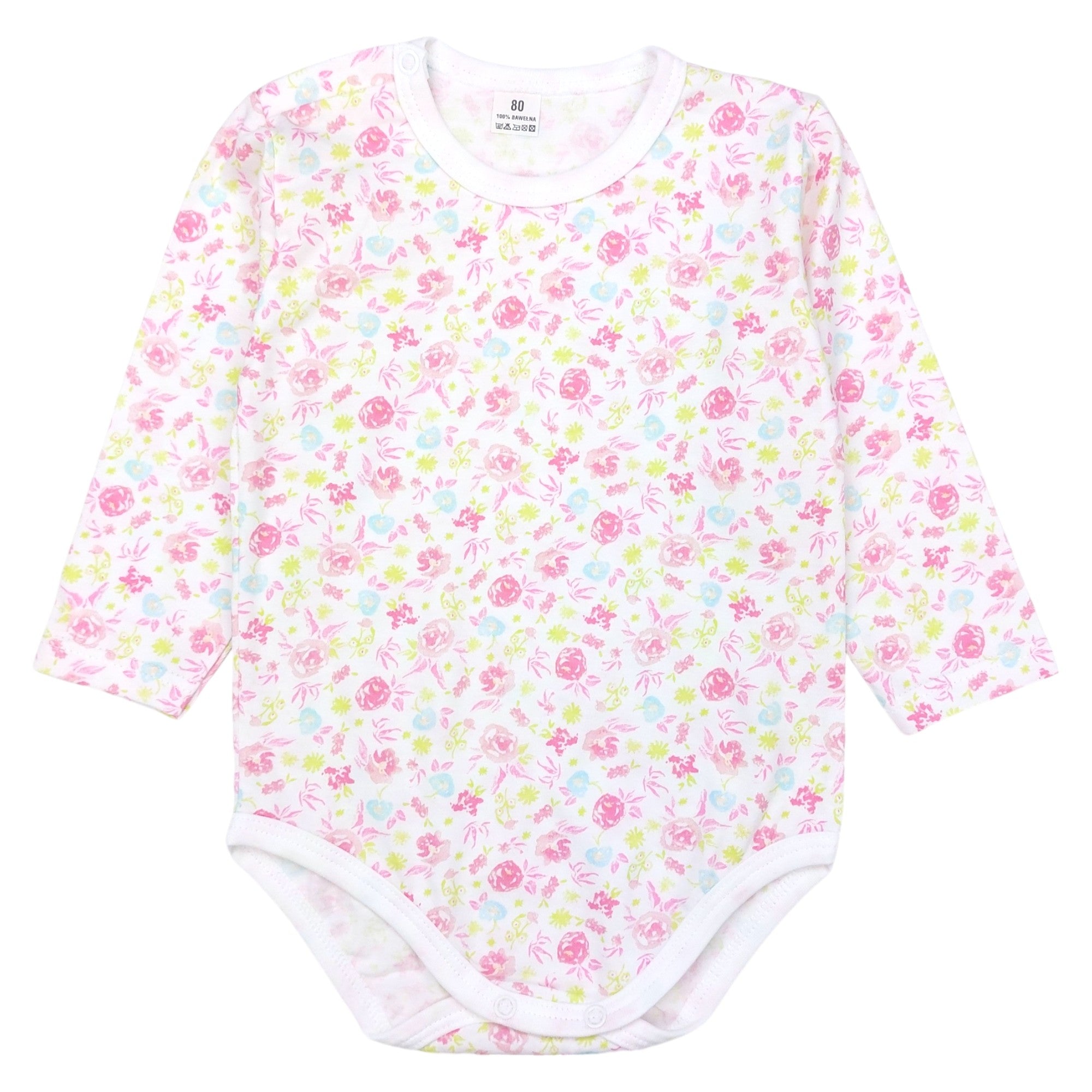 Baby-Body mit Blumenmuster für Mädchen, Altrosa, Guliwerkids 101-71024