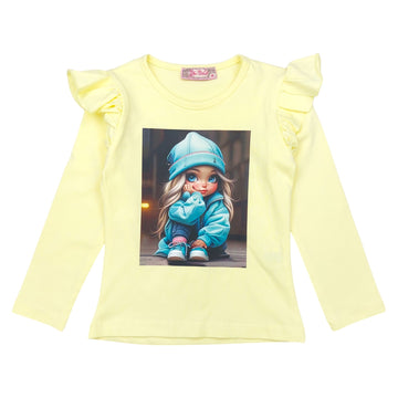 Life Baumwollbluse für Mädchen gelb Your Word 465-30924