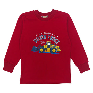 Baumwollbluse Bagger für Jungen burgunderrot Your Word 864-30924