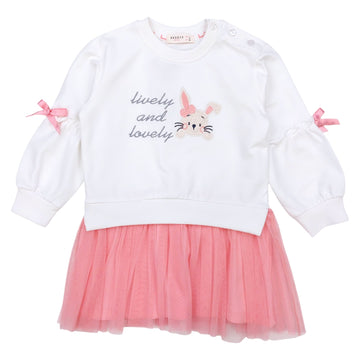 Rosa Baumwollkleid mit Tüll für Mädchen Breeze 21034-30924