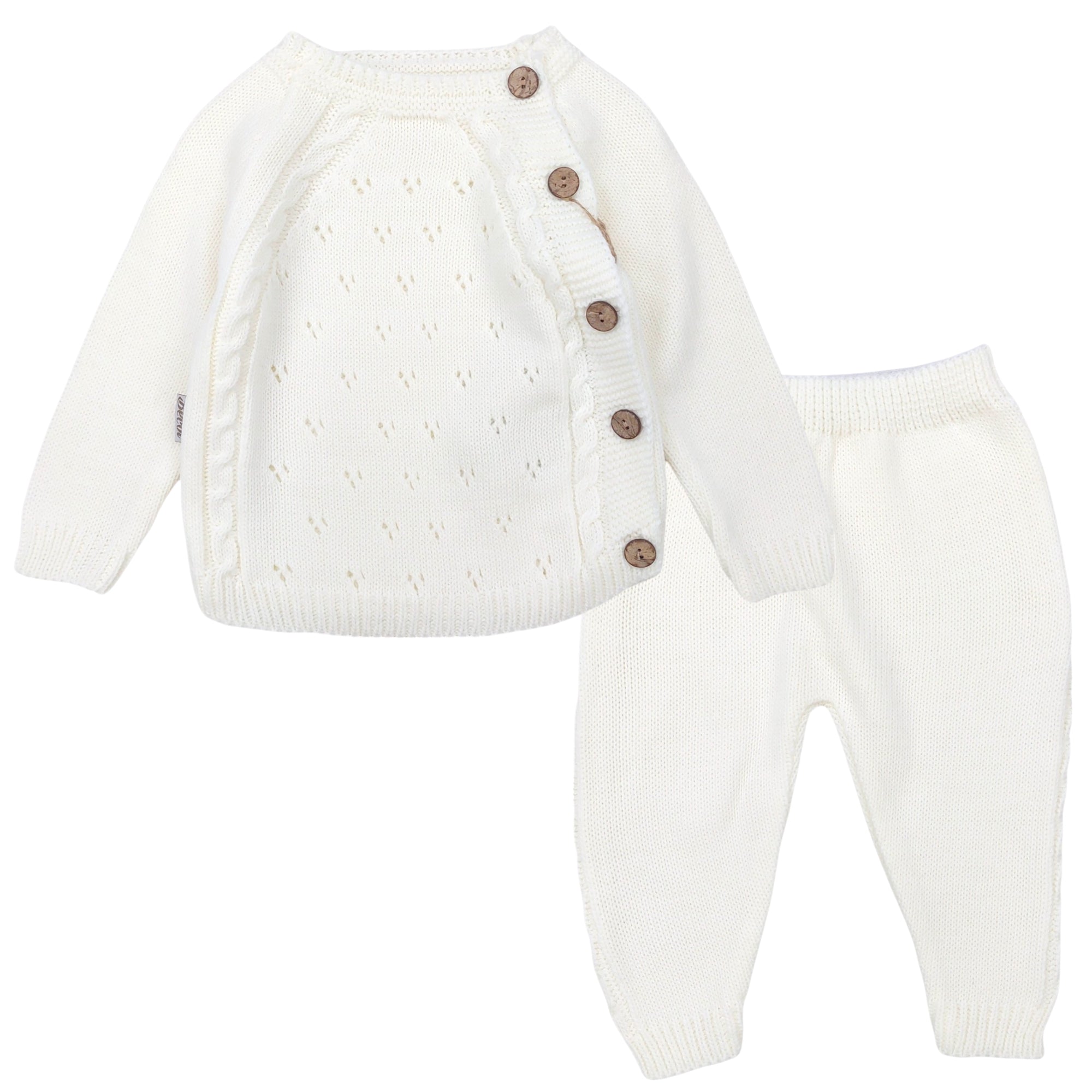Set aus Wollpullover und Leggings für Mädchen, creme Becol 1429-71024