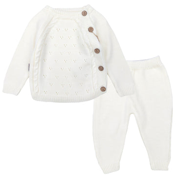 Set aus Wollpullover und Leggings für Mädchen, creme Becol 1429-71024