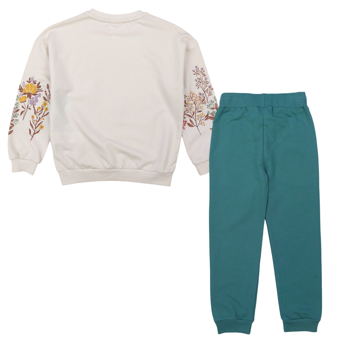 Dünner 2-teiliger Trainingsanzug mit Pailletten für Mädchen, beige, Mini Word 19003-30924