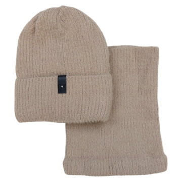 Set aus Mütze und Snood, Mädchen Alpaka, beige, Grans KA-27-241024-1