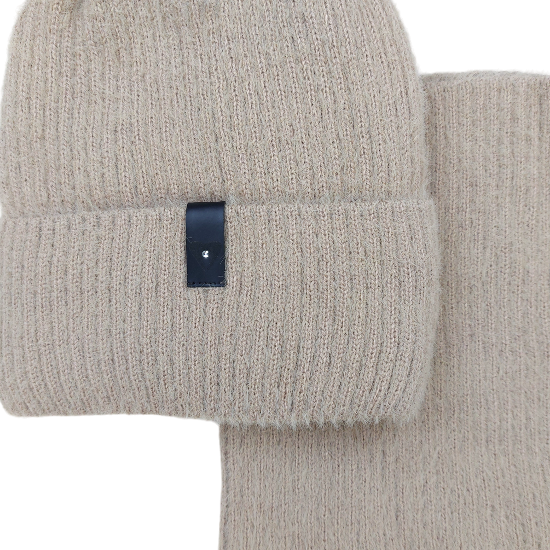 Set aus Mütze und Snood, Mädchen Alpaka, beige, Grans KA-27-241024-1
