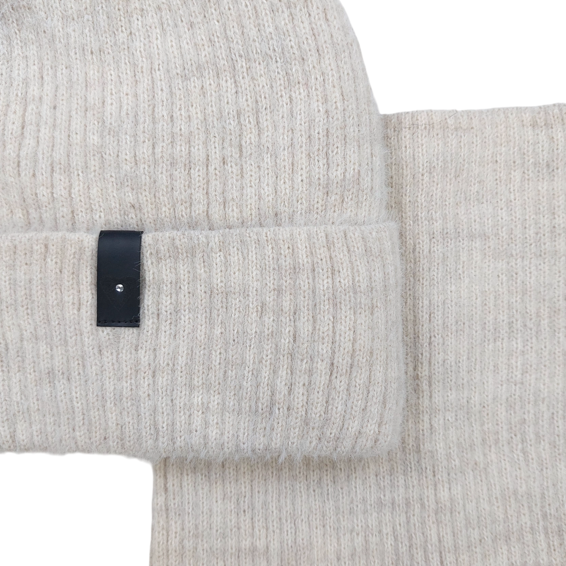 Set Mädchen Alpaka Mütze mit Schlauchschal, hellbeige, Grans KA-27-241024-61