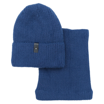 Set Mädchen Alpakamütze mit Schlauchschal, marineblau Grans KA-27-241024-23