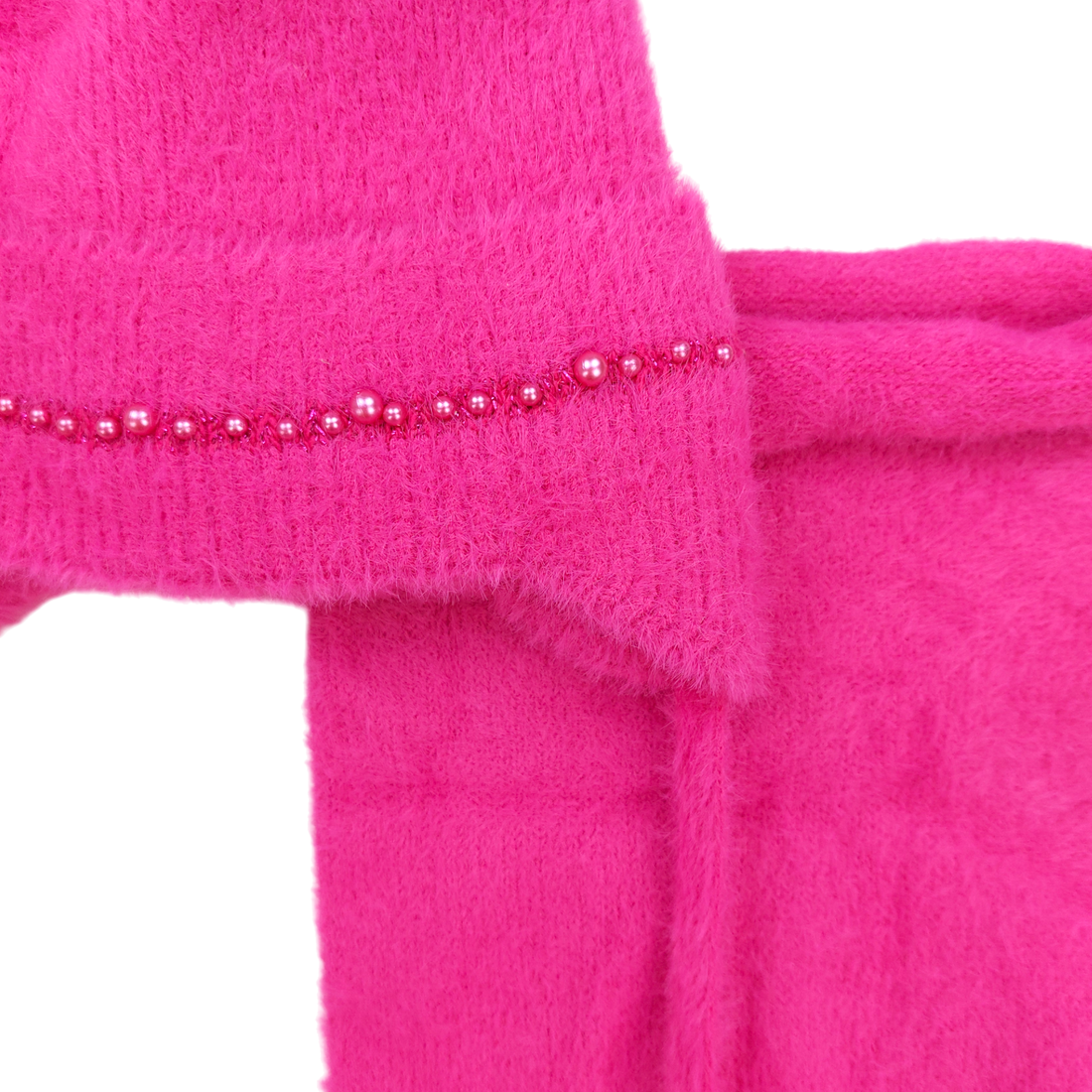 Set aus Mütze mit Schlauchschal, 2 Pompons, Mädchen fuchsia, Ambra D68-241024-21