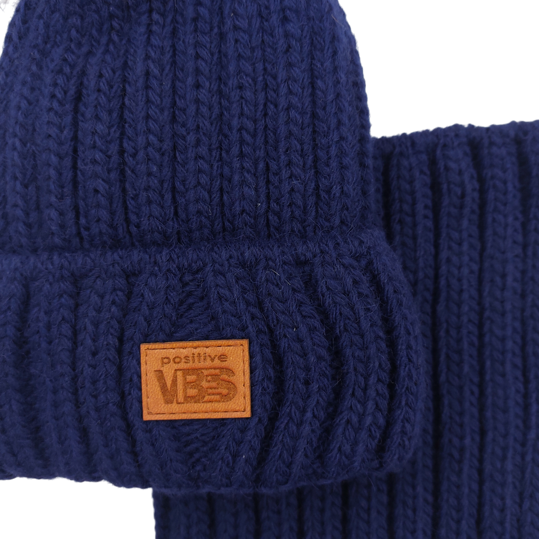 Set aus Mütze mit Schal und Bommel für Jungen, marineblau, Agbo K-41-241024-23