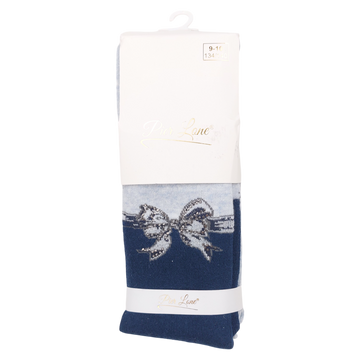 Duftende Strumpfhose mit Schleife für Mädchen, Marineblau, Pier Lone 646-161024