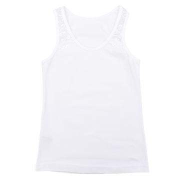 Weißes Spitzenunterhemd für Mädchen Donella 494336-161024