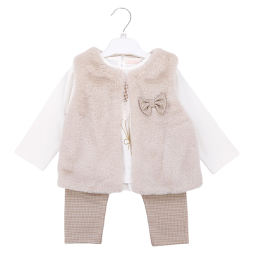 3-teiliges Mädchenset, Beige, Baby Rose 4685-29824 GKMOD