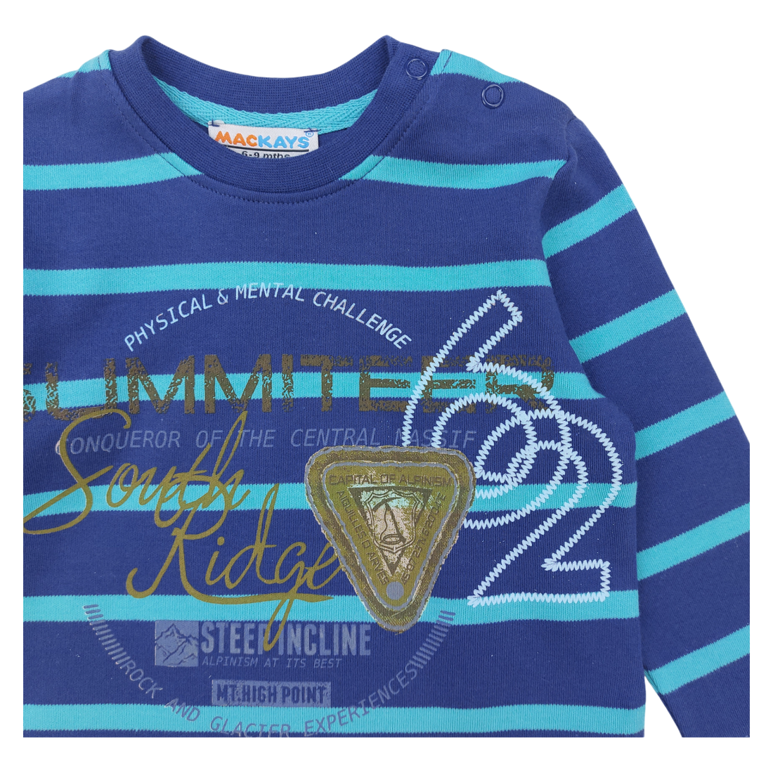 Marineblaue gestreifte Baumwollbluse für Jungen MacKays 2151-161024