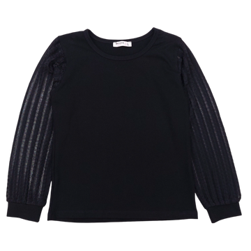 Elegante Bluse mit Spitze für Mädchen, schwarz Breeze 20844-191024-14