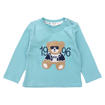Jungen Baumwollbluse mit Teddybär, mint, Breeze 21143-191024-32