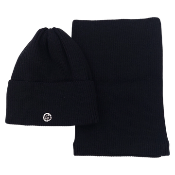 Mädchen Mütze und Schal Set, schwarz, Grans BC24-41124-14