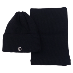 Mädchen Mütze und Schal Set, schwarz, Grans BC24-41124-14