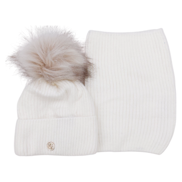 Mädchen Mütze und Schal Set, creme Grans K-33-41124-28