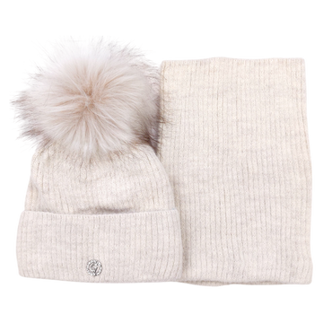 Mädchen Mütze und Schal Set, hellbeige, Grans K-33-41124-61