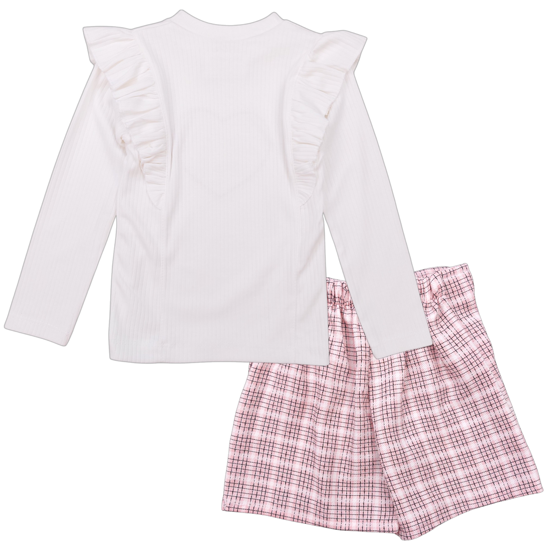 Mädchen-Set aus Bluse und Rock und Shorts, cremefarben, Lumia Baby 2018-151124-28