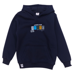 Isolierter Hoodie für Jungen, Marineblau, Poyraz 70007-271124-23